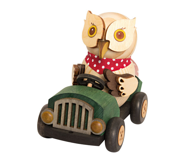 Drechslerei Kuhnert Holzfigur-Mini Eule im Flitzer, grün Drechslerei Kuhnert Holzfigur-Mini Eule im Flitzer, grün