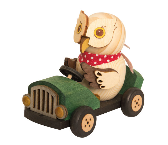 Drechslerei Kuhnert Holzfigur-Mini Eule im Flitzer, grün Drechslerei Kuhnert Holzfigur-Mini Eule im Flitzer, grün