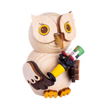 Drechslerei Kuhnert Holzfigur-Mini Eule mit Bergmann