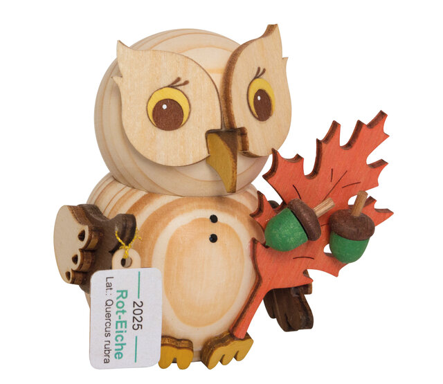 Drechslerei Kuhnert Holzfigur-Mini Eule Jahres-Minieule 2025/Rot-Eiche Drechslerei Kuhnert Holzfigur-Mini Eule Jahres-Minieule 2025/Rot-Eiche