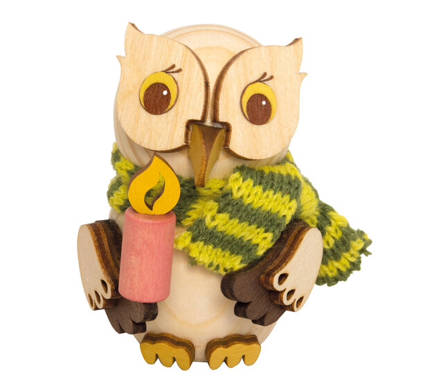 Drechslerei Kuhnert Holzfigur-Mini Eule mit Kerze Drechslerei Kuhnert Holzfigur-Mini Eule mit Kerze