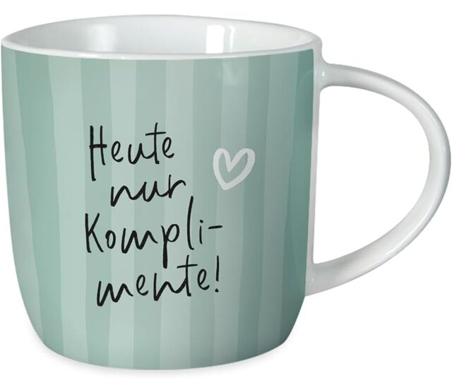 Gute Laune Tasse, "Heute nur Komplimente"