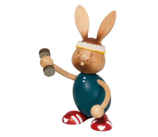 Drechslerei Kuhnert - Osterdekoration / Osterhase - Stupsi beim Sport