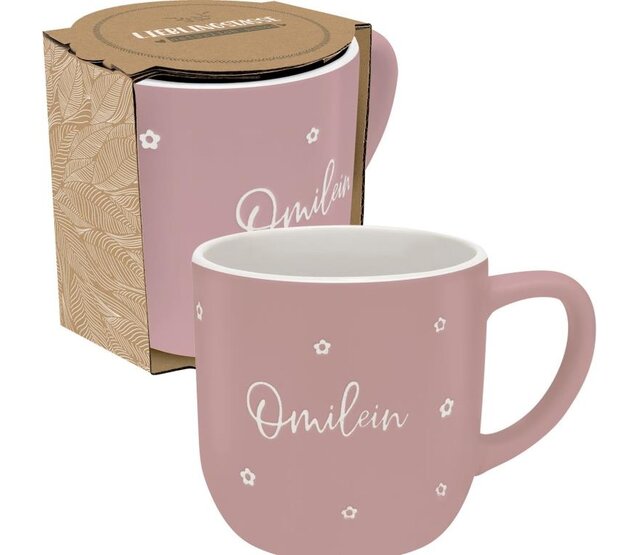 Sheepworld Tasse Mug Kaffeetasse mit Gravur Omilein Kaffee Tee Steinzeug