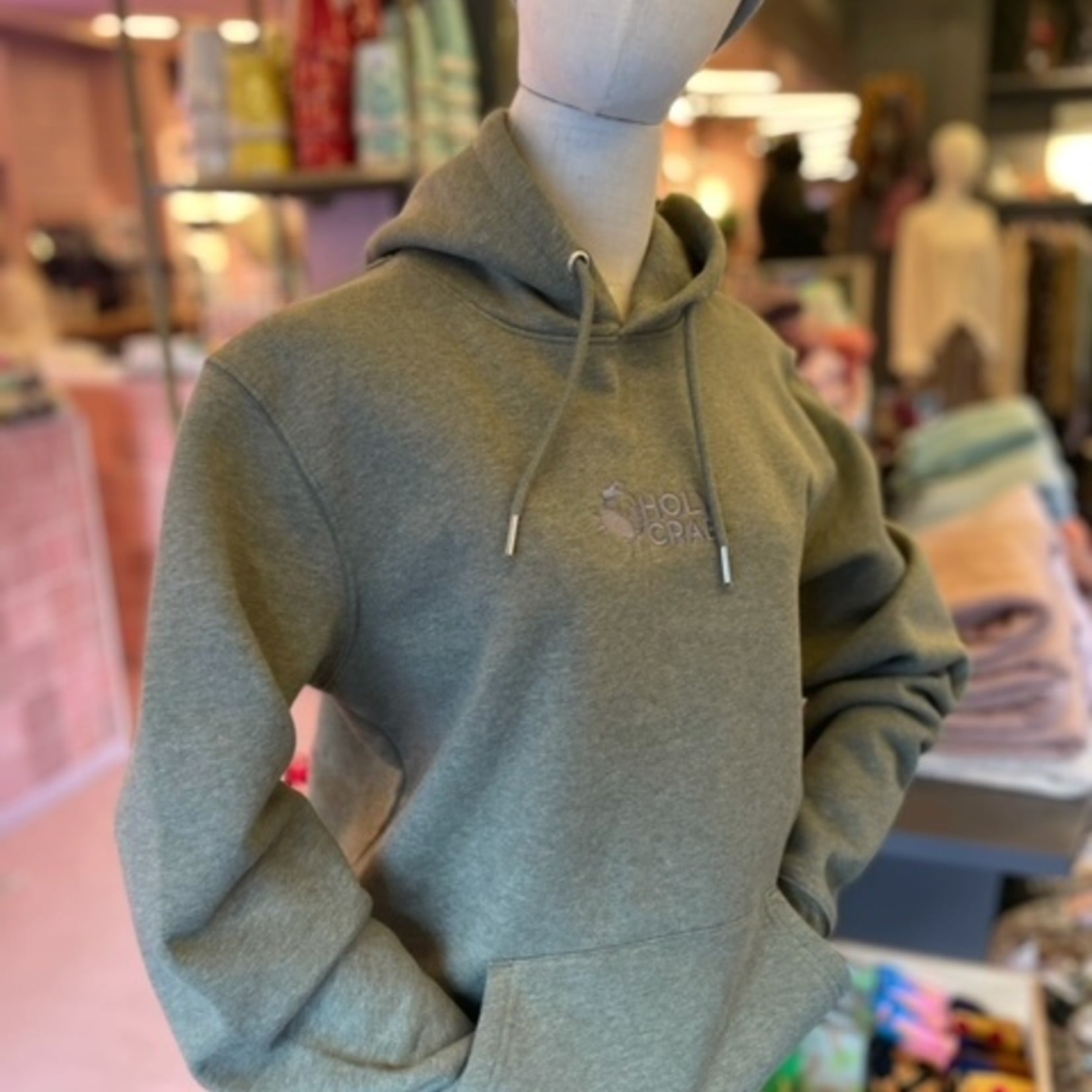 Holy Crab Holy crab hoodie groen grijs logo