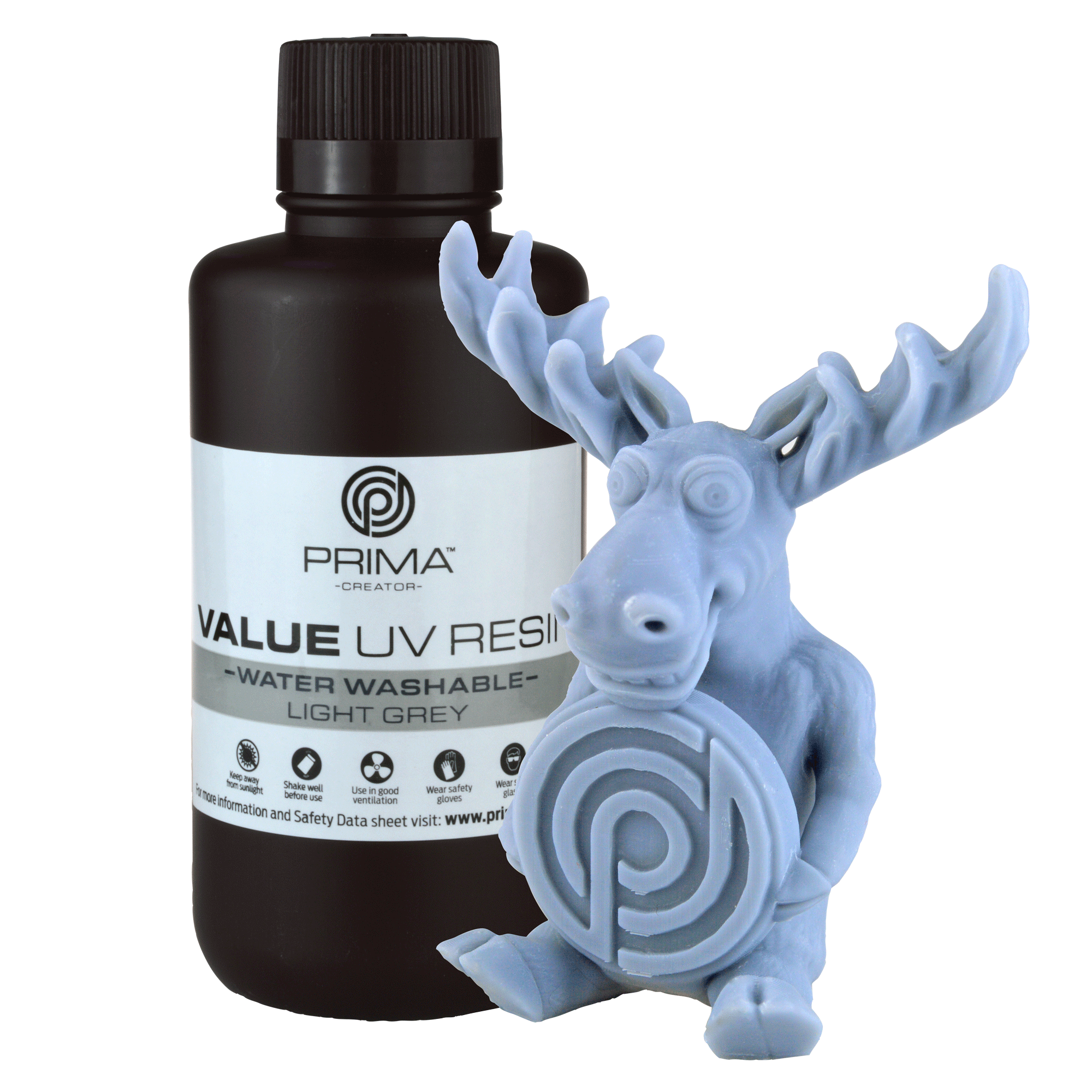 PrimaCreator VALUE DLP/UV Water Washable Resin - Light Grey