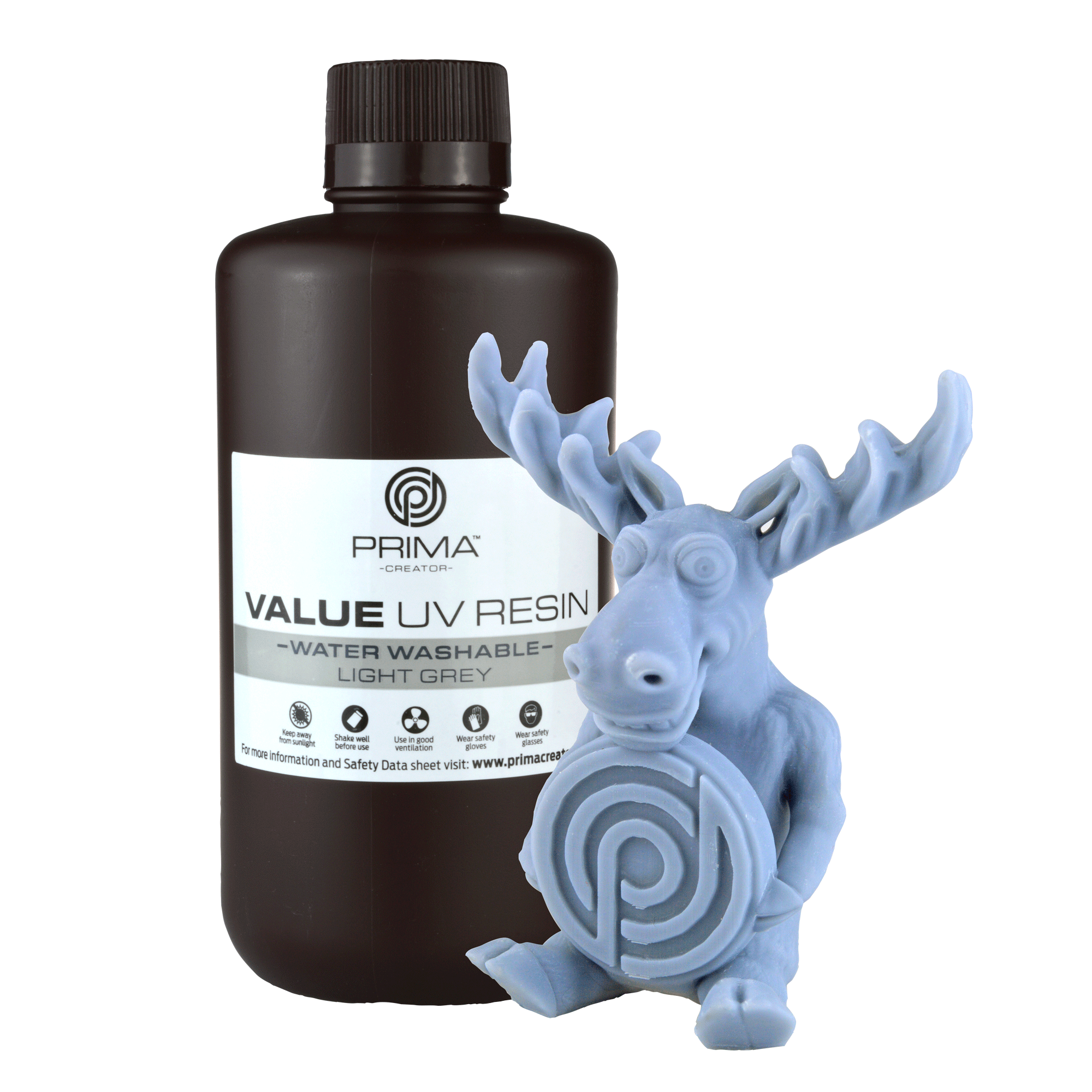 PrimaCreator VALUE DLP/UV Water Washable Resin - Light Grey