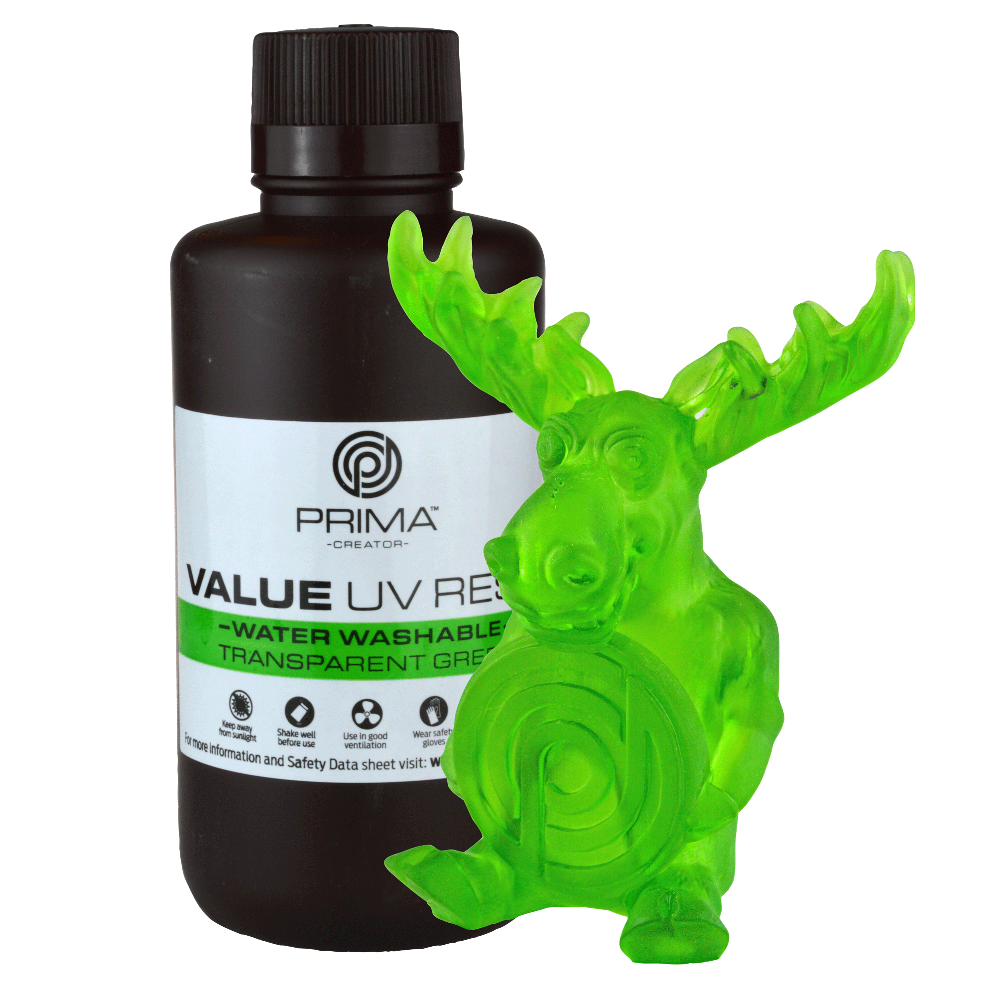 PrimaCreator VALUE DLP/UV Water Washable Resin - Transparent Green