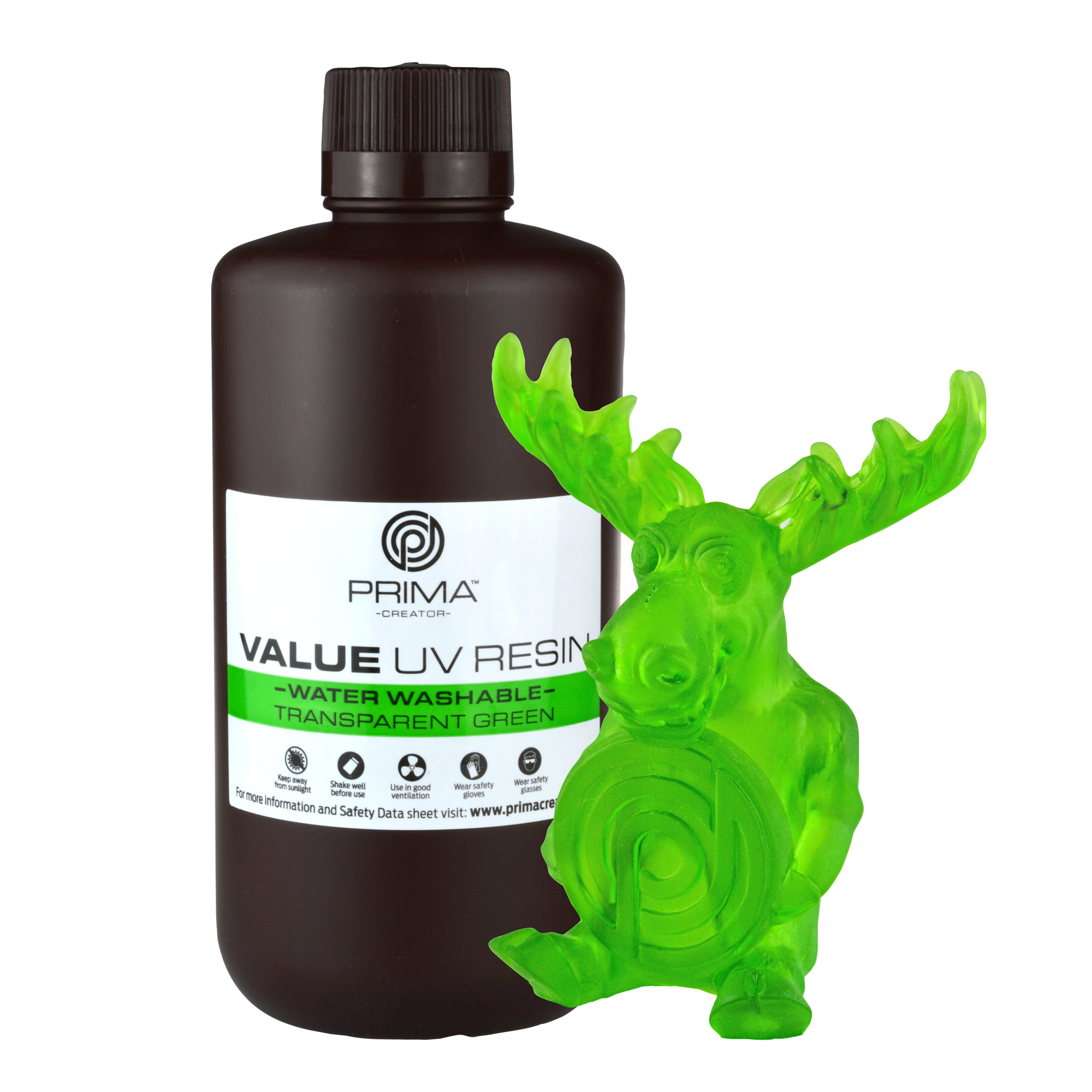 PrimaCreator VALUE DLP/UV Water Washable Resin - Transparent Green