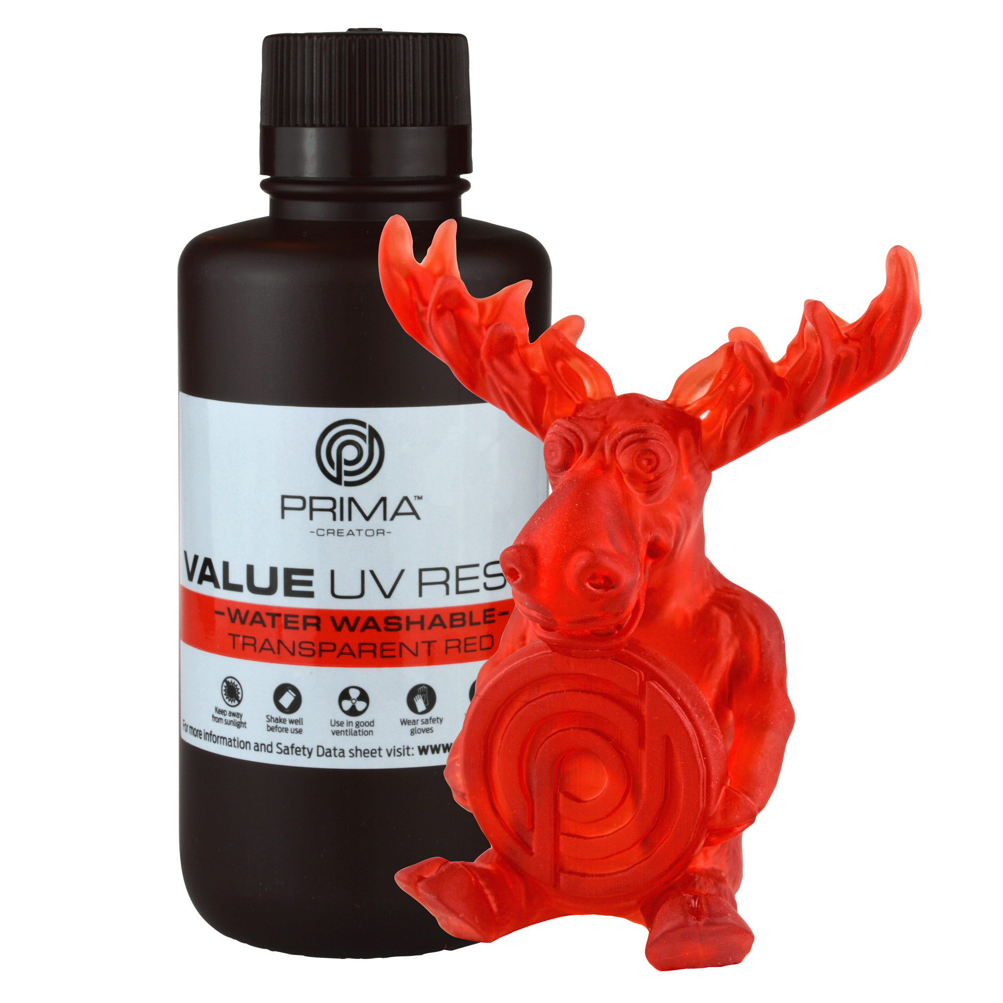 PrimaCreator VALUE DLP/UV Water Washable Resin - Transparent Red