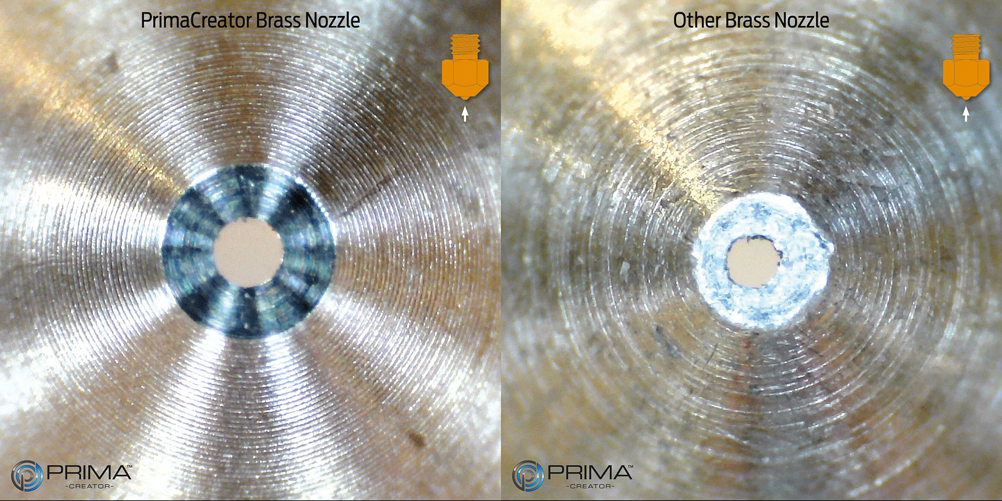 PrimaCreator Premium messing nozzle voor CR-10S Pro mixed 0.2/0.4/0.6/0.8 mm - 4 stuks