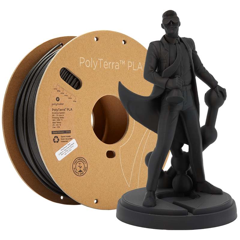 Polymaker Polyterra PLA 1.75 mm (1 kg) - Charcoal Black