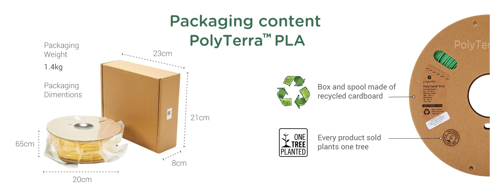 Polymaker Polyterra PLA 1.75 mm (1 kg) - Charcoal Black