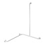 157076C Glijstang 110 cm | wandbeugel 75x75 cm 4 flenzen RVS wit