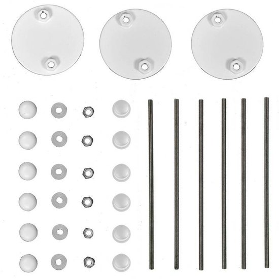 JadaCare Set door & door bouten glijstang/handgreep serie 156/157 RVS wit