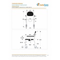 JadaCare Douche-/toiletstoel Ω-uitsparing verrijdbaar RVS wit