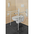 JadaCare Toiletsteun opklapbaar 80 cm met steunpoot staal wit