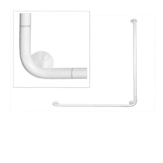 JadaCare Hoekwandbeugel 90°  links/rechts 150 x 150  staal wit