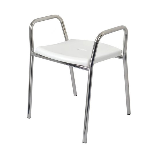 JadaCare Douchekruk met vaste armleggers RVS glasparel gestraald