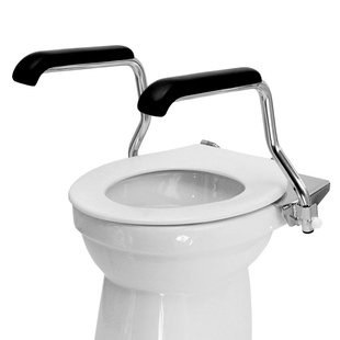 Toiletbeugelset versmald h25cm zitting RVS gepolijst | incl. bevestiging