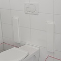 JadaCare Hoogte verstelbare rail toiletbeugel RVS wit