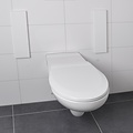JadaCare Hoogte verstelbare rail toiletbeugel RVS wit