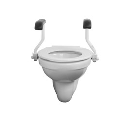 Toiletbeugelset versmald h25cm zitting RVS wit | incl. bevestiging