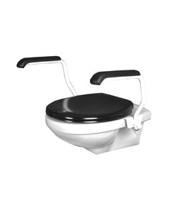 Toiletbeugelset staal wit softclose zwart