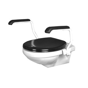 Toiletbeugelset h25cm zitting + deksel zwart RVS wit | incl. bevestiging