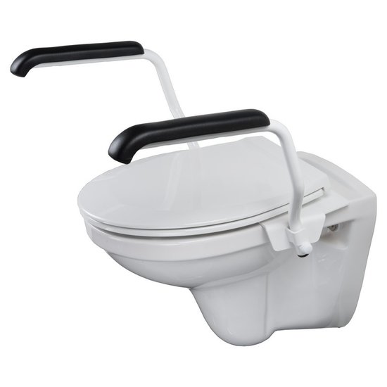 JadaCare Toiletbeugel-set  hoogte 25 cm  toiletzitting & deksel RVS wit | incl. bevestiging