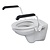 JadaCare Toiletbeugelset h25cm zitting RVS wit | incl. bevestiging