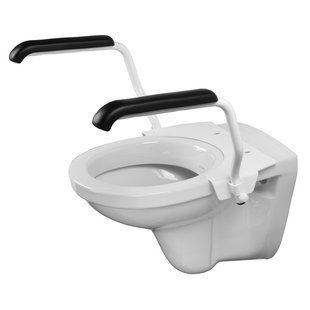 Toiletbeugelset h25cm RVS wit