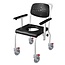 JadaCare Douche-/toiletstoel duwmodel staal wit
