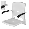 JadaCare Douchezitting opklapbaar rug/armleuning RVS wit