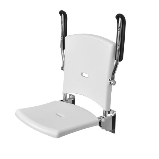 JadaCare Douchezitting opklapbaar rug/armleuning nokkenas RVS gepolijst