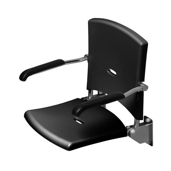 JadaCare Douchezitting opklapbaar rug/armleuning nokkenas RVS gepolijst / antraciet