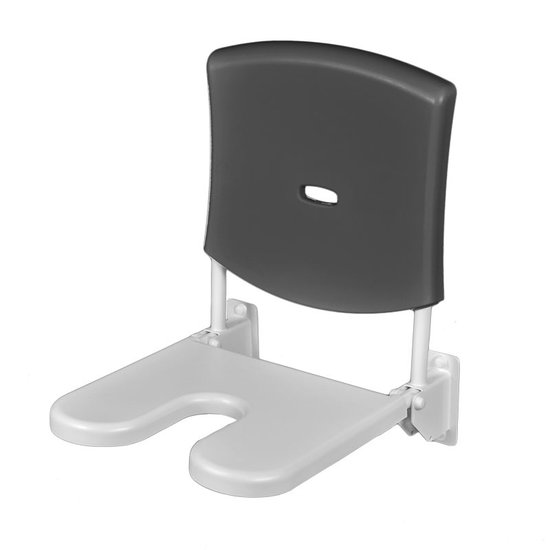 JadaCare Douchezitting U-uitsparing met rug RVS wit/wit/antraciet