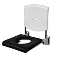 JadaCare Douchezitting O-uitsp. geleide rails rug RVS gepolijst/wit/zwart