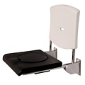 JadaCare Douchezitting O-uitsp. geleide rails rug RVS gepolijst/wit/zwart