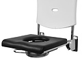 JadaCare Douchezitting O-uitsp. geleide rails rug RVS gepolijst/wit/zwart