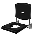 JadaCare Douchezitting O-uitsp. geleide rails rug RVS gepolijst/wit/zwart