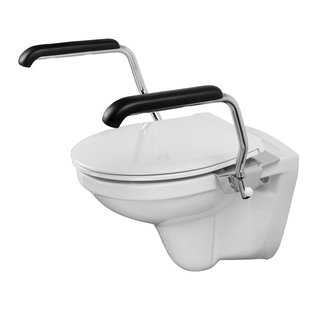 Toiletbeugelset h25cm zitting + deksel RVS gepolijst | incl. bevestiging