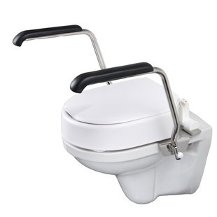 Toiletbeugelset 10cm vaste verhoger RVS gepolijst | incl. bevestiging