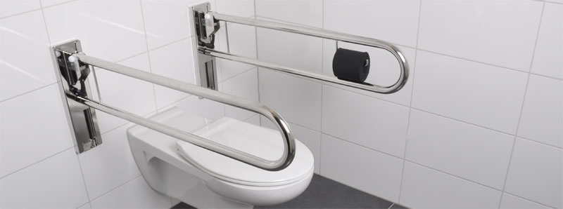 Toiletbeugels in hoogte instelrails