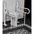 JadaCare Vloerstatief voor toiletbeugel inclusief klemmen RVS wit