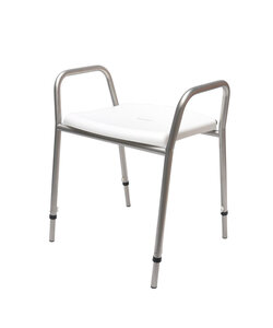 Douchekruk hoogte verstelbaar RVS glasparel gestraald wit zitdeel