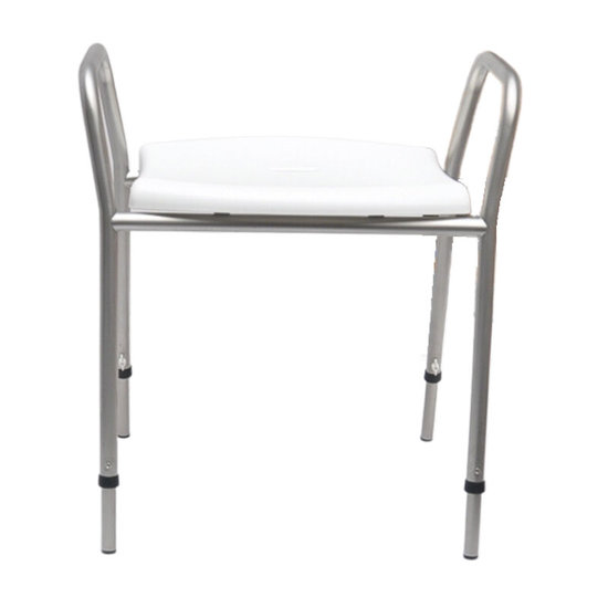 JadaCare Douchekruk hoogte verstelbaar RVS glasparel gestraald wit zitdeel