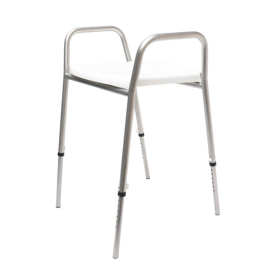 JadaCare Douchekruk hoogte verstelbaar RVS glasparel gestraald wit zitdeel