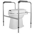JadaCare Toiletframe RVS geglaspareld met vaste verhoger 6 cm