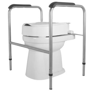 Toiletframe RVS geglaspareld vaste verhoger 10 cm